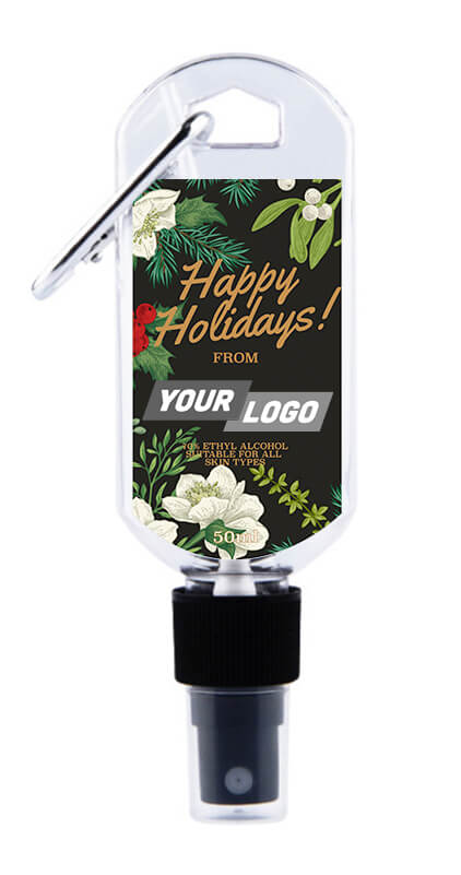 Custom Alcohol Spray Holiday Design