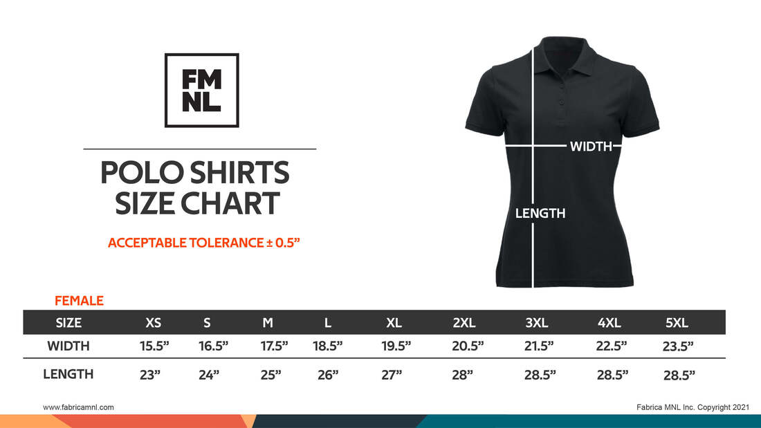 Polo Shirt Size Chart 2