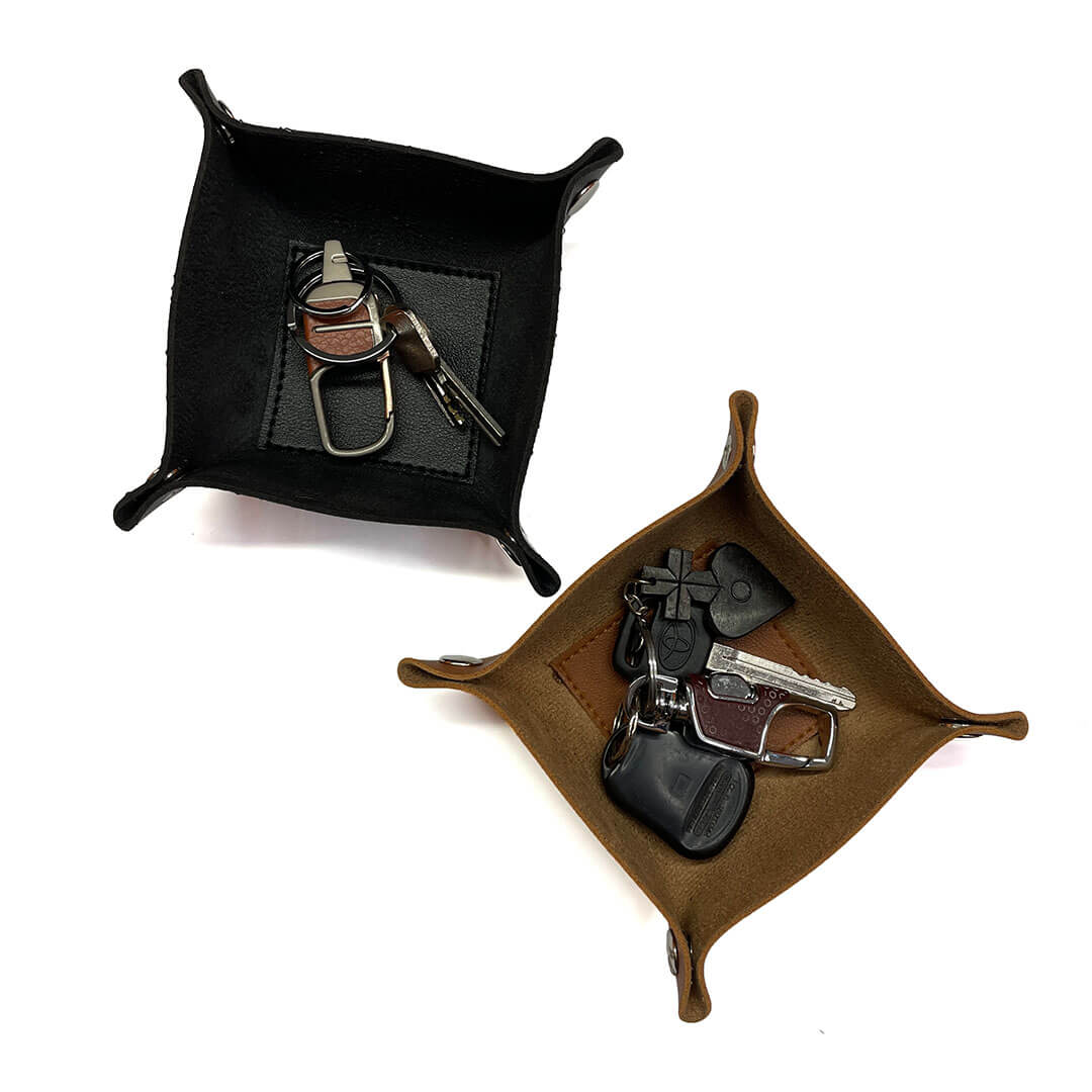 LEATHER KEY AND COIN TRAY