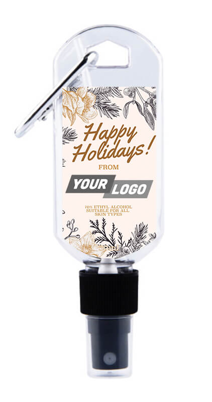 Custom Alcohol Spray Holiday Design